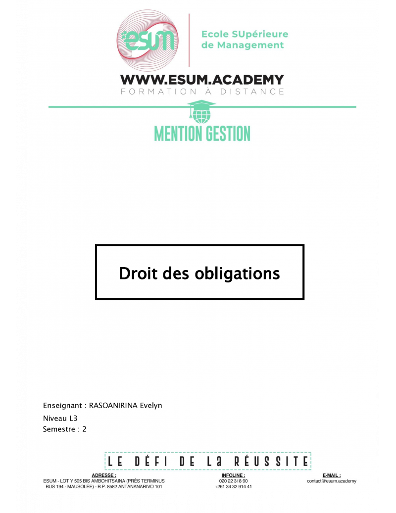 Droit des obligations