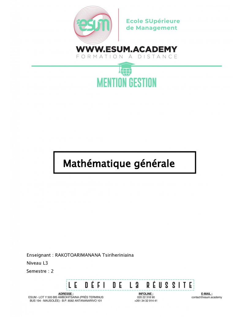 Mathématique générale