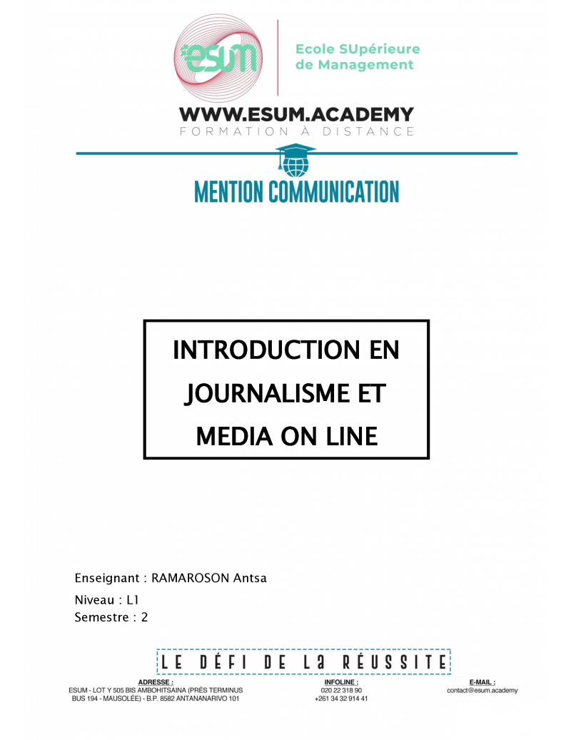 Introduction en journalisme...