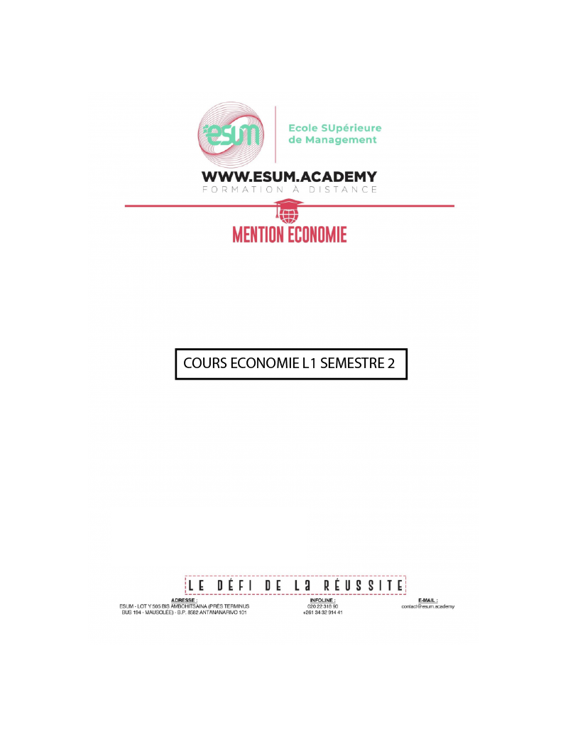 Cours Mention Economie L1-S2