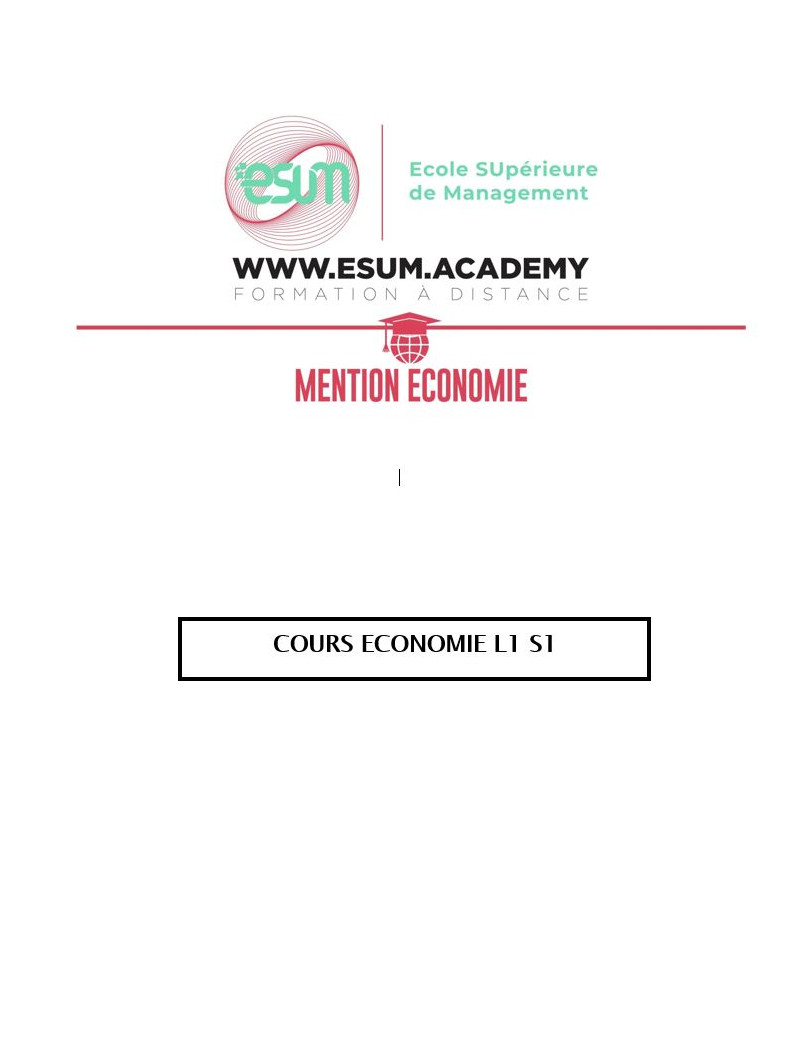 Cours Mention Economie L1 S1