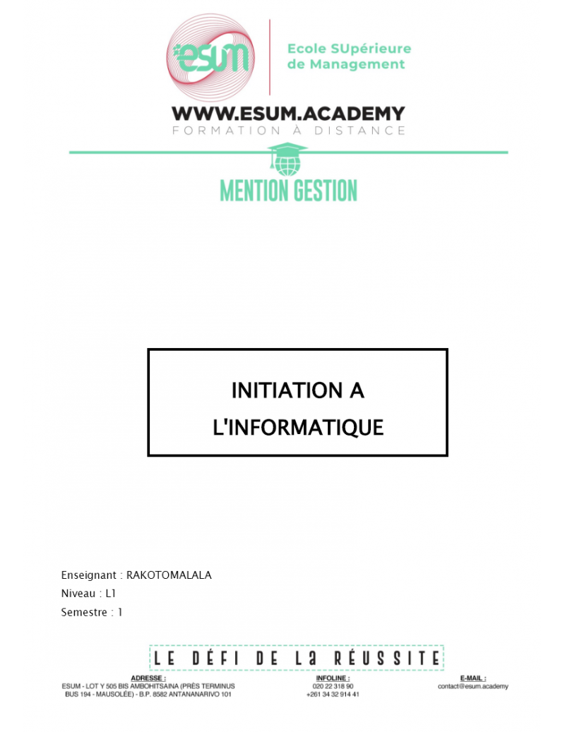 Initiation à l'informatique